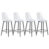 BARHOCKER 4er-Set Transparent Metall Schwarz - Schwarz, Metall (45/102/51.1cm) - Meubliv