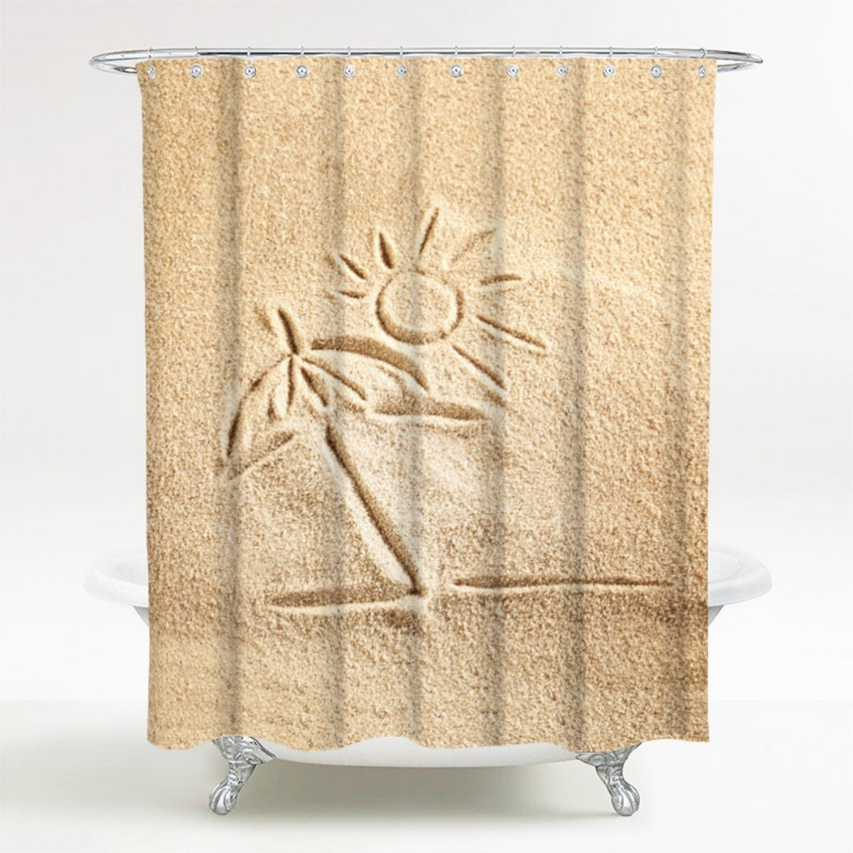 DUSCHVORHANG Sunshine 180 x 200 cm - Braun, Textil (180/200cm) - Sanilo