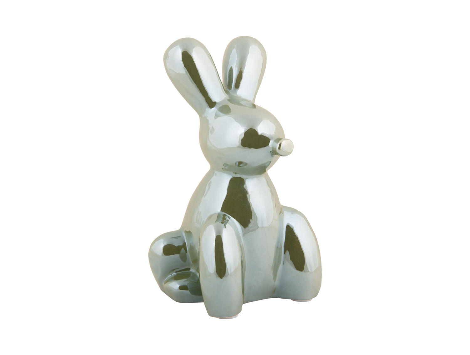 SKULPTUR Balloon Bunny 12.7/11.5/20 cm - Grün, Keramik (11.5/20/12.7cm) - Present Time