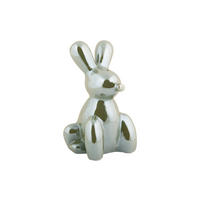 SKULPTUR Balloon Bunny 12.7/11.5/20 cm - Grün, Keramik (11.5/20/12.7cm) - Present Time