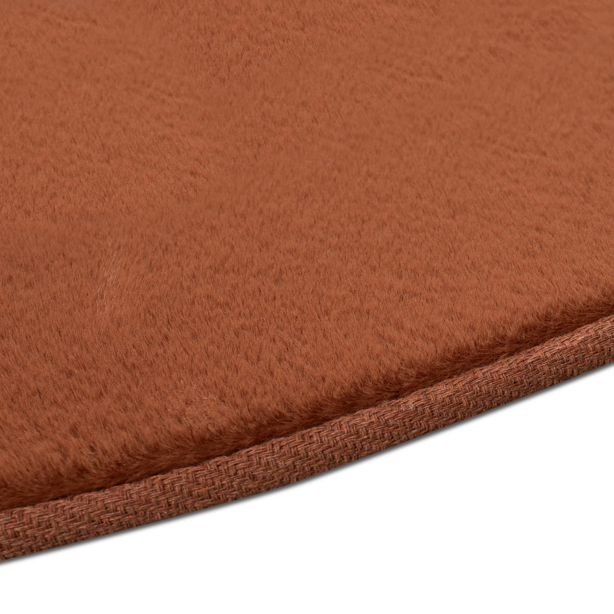 HOCHFLOR-TEPPICH Topia 400 Terra-Rot 160 cm Rund - Rot, Textil (160/160cm) - carpet city