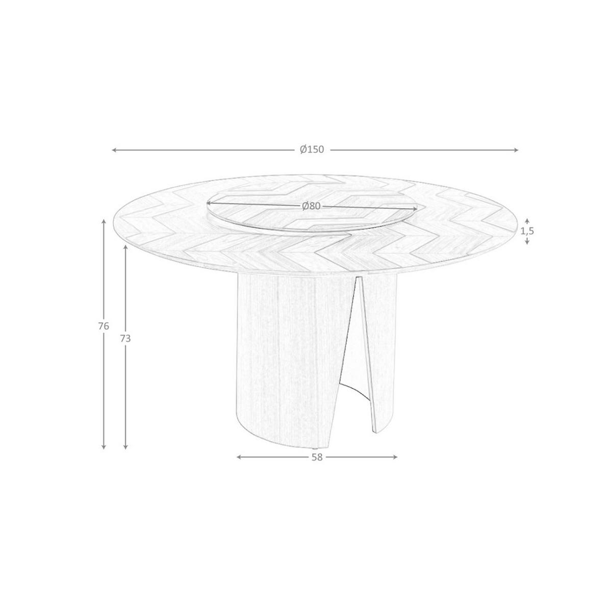 ESSTISCH Esstisch runde Walnuss Ø150/76 cm - Walnussfarben, Holz (150/150/76cm) - ANGEL CERDA
