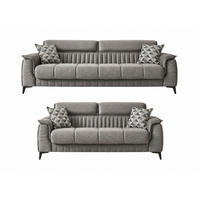 SITZGARNITUR Regina, Grau Stellvariante 3+2 - Grau, Holzwerkstoff/Kunststoff (243/85/95cm)