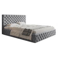 POLSTERBETT 180x200 mit Lattenrost Furis, Glamour, Hellgrau - Hellgrau, Holz/Textil (180/200cm) - Emporius