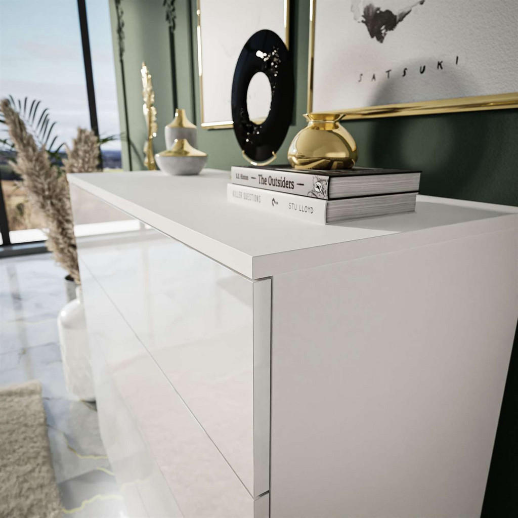 Thumbnail - Lookway Kommode, Weiß, Schwarz, Holzwerkstoff, 95x90x40 cm, Wohnzimmer, Kommoden & Sideboards, Kommoden