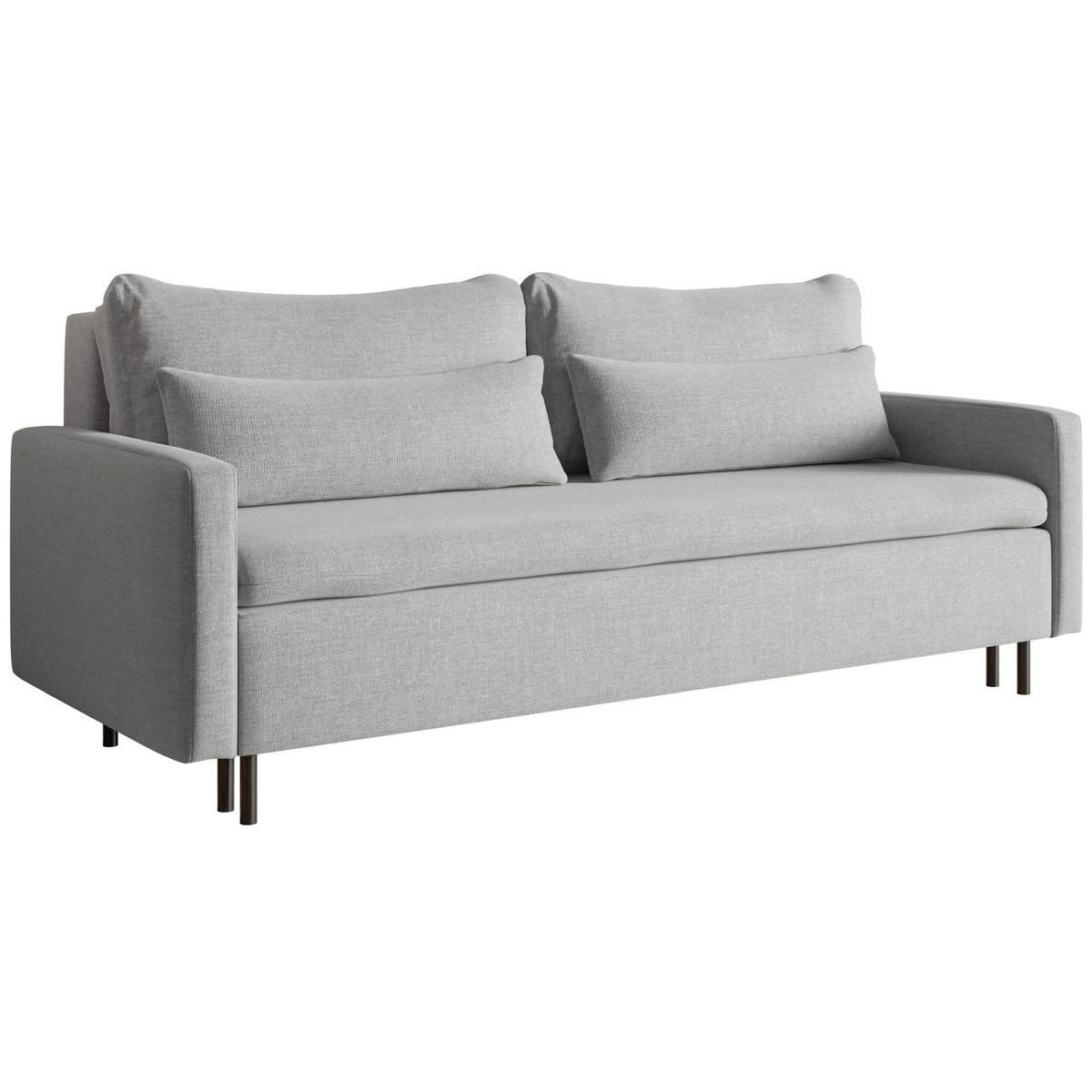 3-SITZER SOFA Umpro Chenille Grau - Schwarz/Grau, Textil/Metall (220/96/95cm) - Selsey