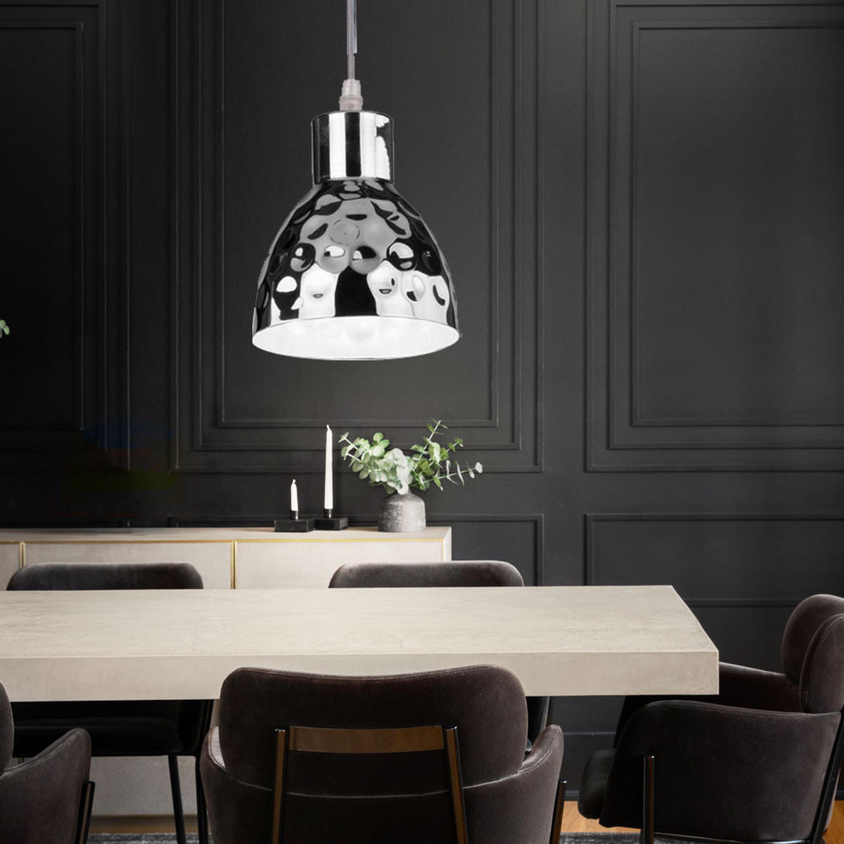LED HÄNGELEUCHTE Chrom Silber - Silberfarben, Metall (15/100/100cm)