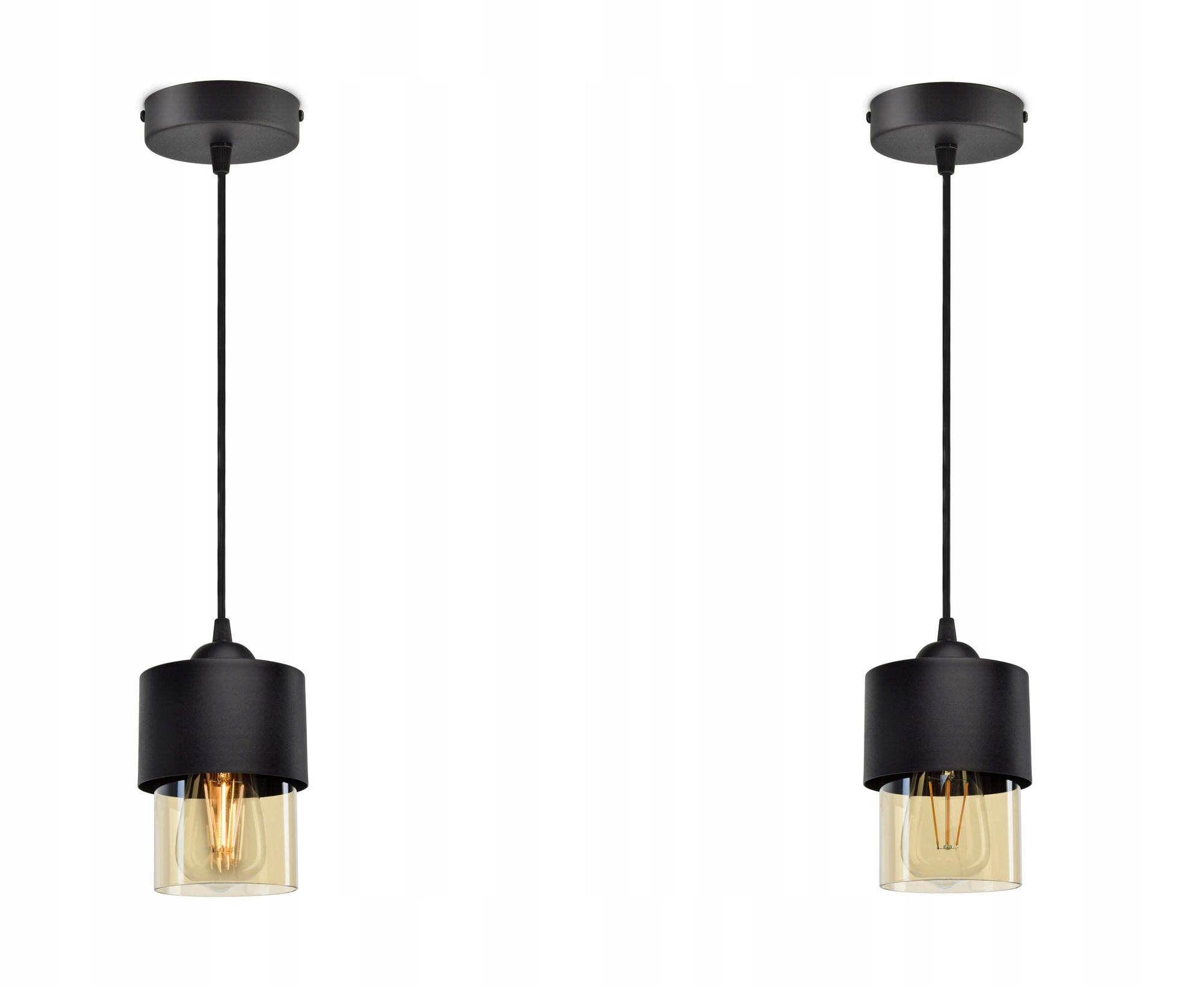 PENDELLEUCHTE Hege - Transparent/Schwarz, Glas/Metall (12/12/70cm) - kiki design