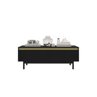 COUCHTISCH Selene Schwarz matt 109 cm mit Metallrahmen - Schwarz, Holzwerkstoff/Metall (50/109/39cm) - Meble Lindner