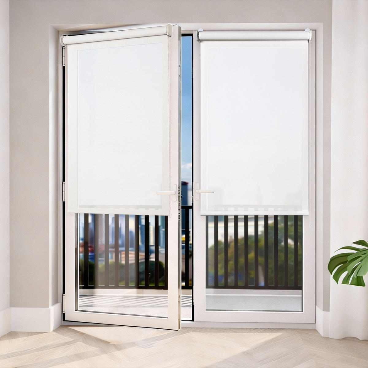 SCREEN-ROLLO Plus Easyfix Weiß 100x180 - Weiß, Kunststoff (100/180/1cm) - STORESDECO