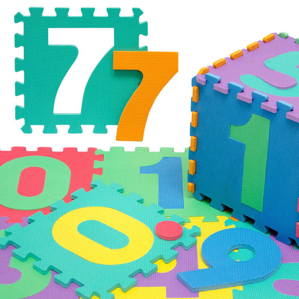 SPIELMATTE ab Null - 90 cm Baby Puzzlematte Zahlen - Multicolor, Kunststoff (30/30cm) - Littletom