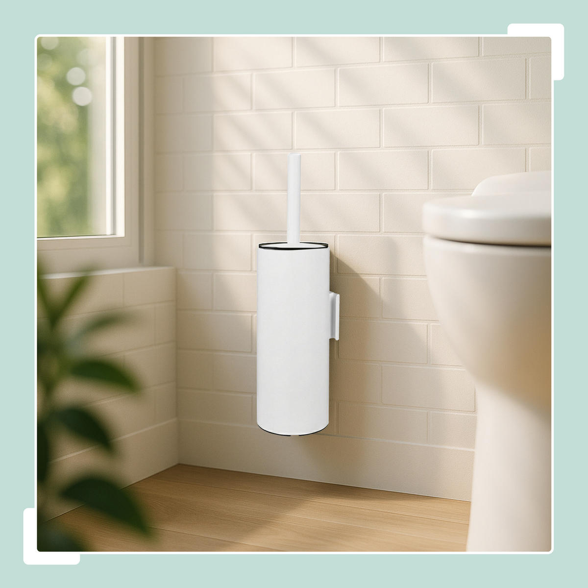 TOALETNÍ štětka - bílá, kov/plast (9/36.5/11cm) - Relaxdays