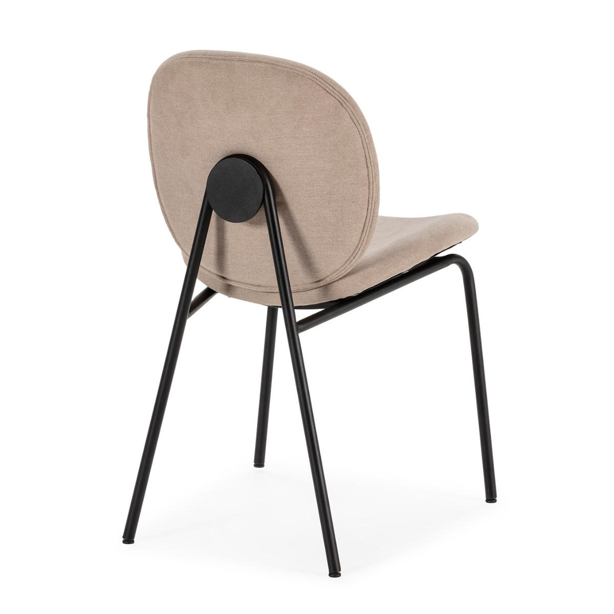 SADA 2 látkových židlí s černými kovovými nohami, šířka 45 cm - CORI - béžová, textil (58/47/45cm) - Calicosy