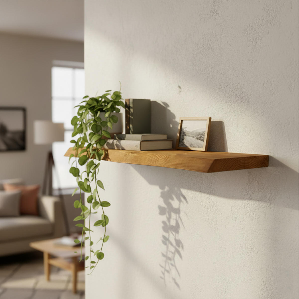 WANDREGAL - Hellbraun, Holz (60/3/22cm) - Relaxdays