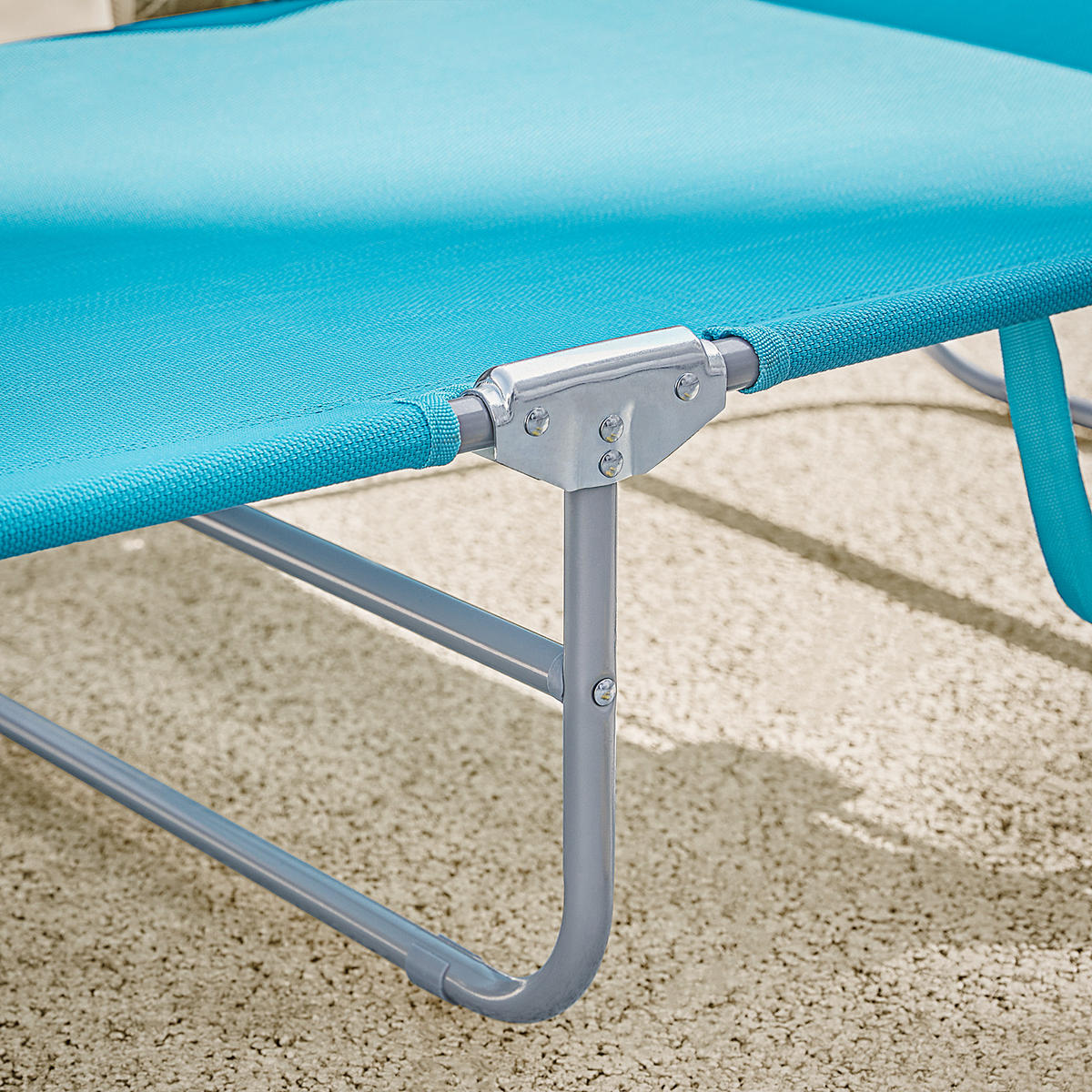 SONNENLIEGE 2er Set Blau - Blau, Textil/Metall (195/58/63cm) - SoBuy