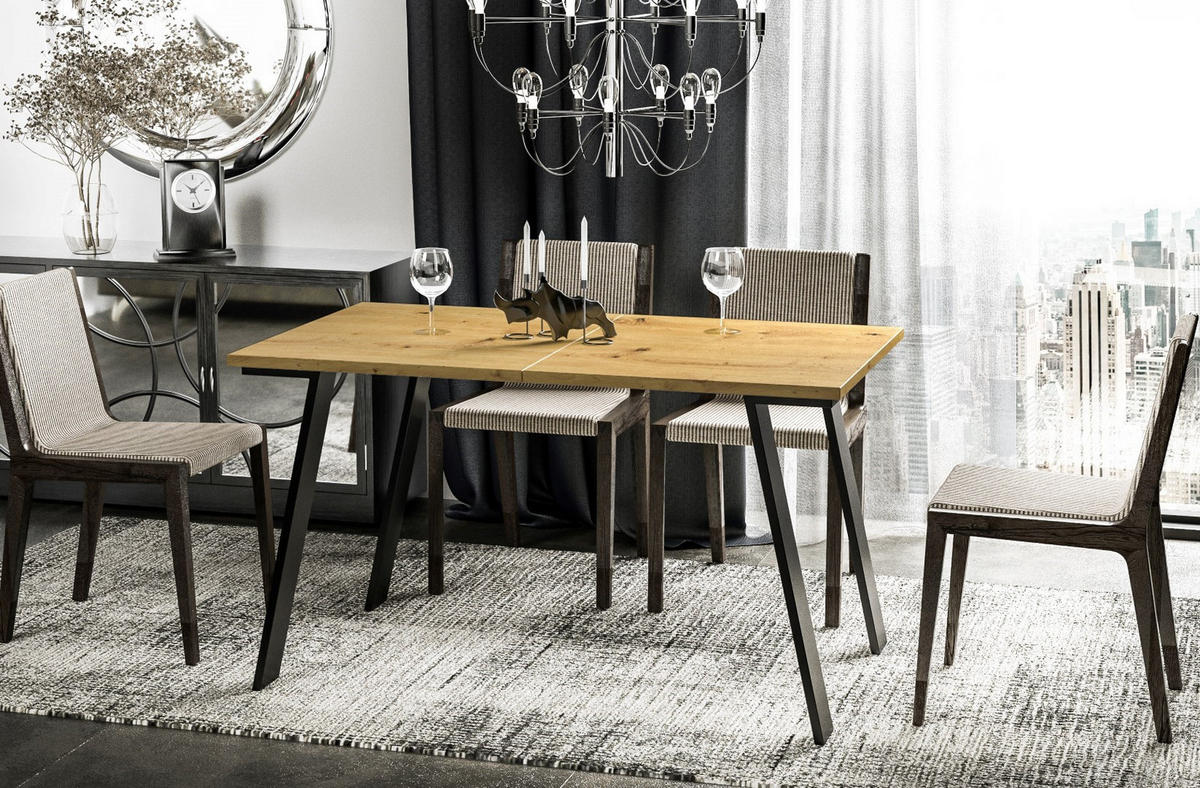ESSTISCH Liwia ausziehbar bis 210 cm - Eiche Artisan, Holzwerkstoff (130/80/76cm) - Endo-Moebel