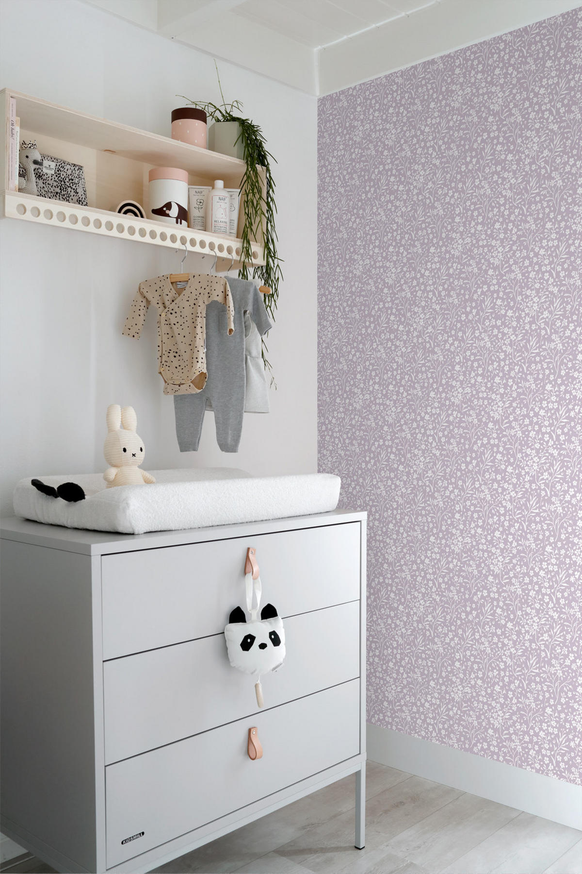 TAPETE Blumen 53 cm x 10.05 m - Lila, Papier (53/0.1cm) - ESTAhome