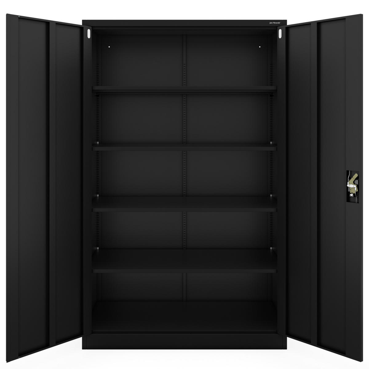 METALL-BÜROSCHRANK JAN II D600 - Schwarz, Metall (115/185/60cm) - Jan Nowak