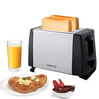 TOASTER 2 Scheiben 700W Edelstahl 6 Stufen Silber Schwarz - Silberfarben, Metall (23.2/16/12.5cm) - Kaket