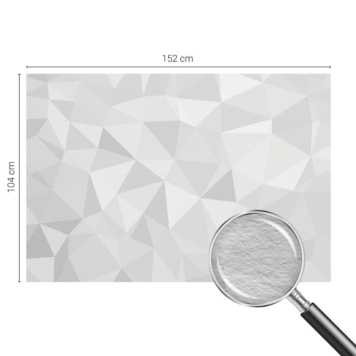FOTOTAPETE 152x104 cm - Dreieckiges Mosaik - Weiß, Textil (152/104cm) - Wallfluent