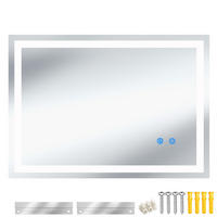 LED-BADEZIMMERSPIEGEL rechteckig Clara,inklusive Spiegelheizung,anthrazit - Anthrazit, Glas (50/70/2.5cm) - tectake