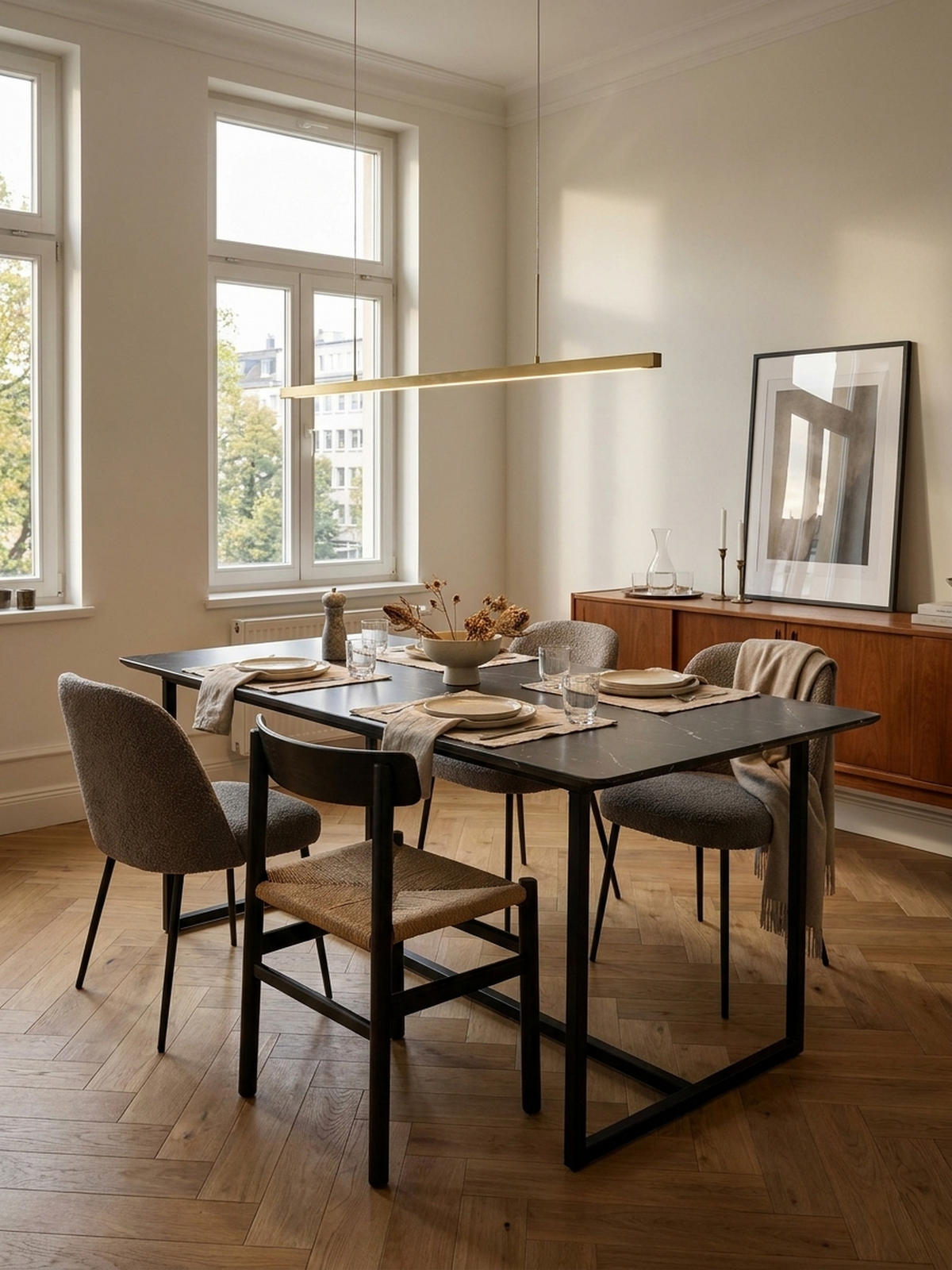 ESSTISCH Marmoroptik Metall Rechteckig Modern Klein, Schwarz 160x80x76 cm - Schwarz, Holzwerkstoff/Metall (80/160/76cm) - KADIMA DESIGN