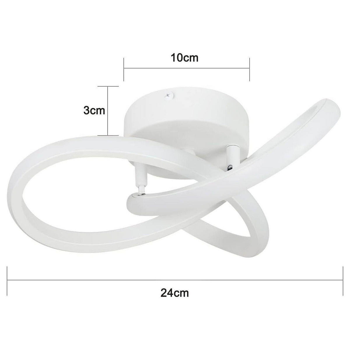 LED-DECKENLEUCHTE Luce 24/24/12cm - Weiß, Metall (24/24/12cm) - Nettlife