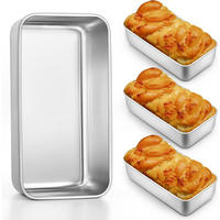 BROTBACKFORM 4er Set Edelstahl 23,5 x 12,6 x 6 cm - Silberfarben, Metall (12.7/6.2/23.4cm)
