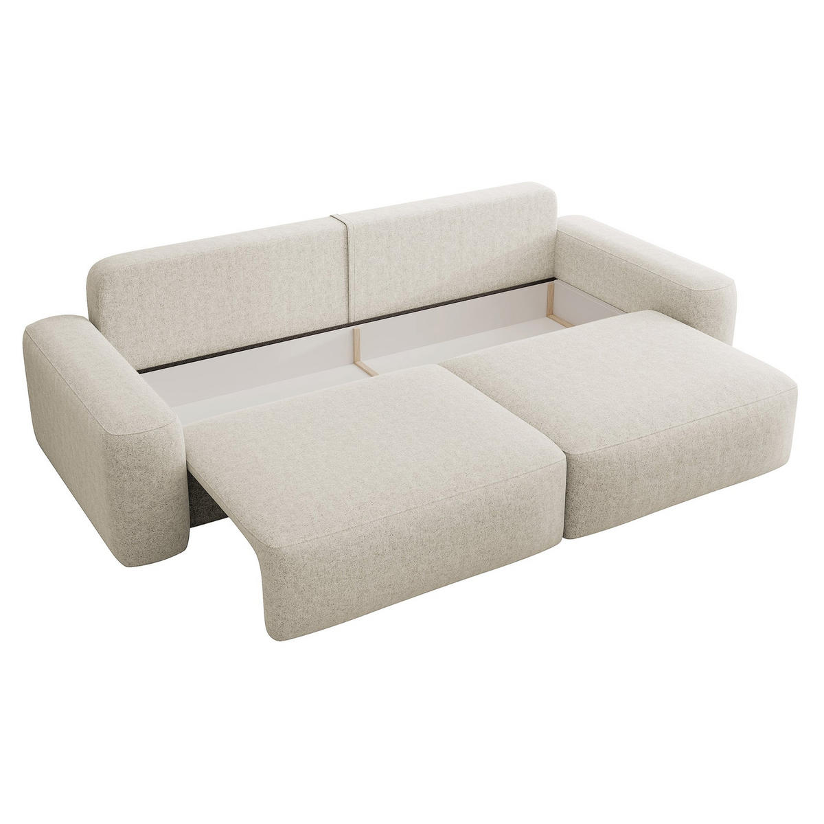 POHOVKA Carnos Krémová 3-místná - černá/krémová, textil/plast (257/82/105cm) - Selsey
