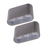 LED DECKENLEUCHTE Aluminium Grau 2er Set - Grau, Metall (10.5/3.8/6.4cm) - Globo Lighting