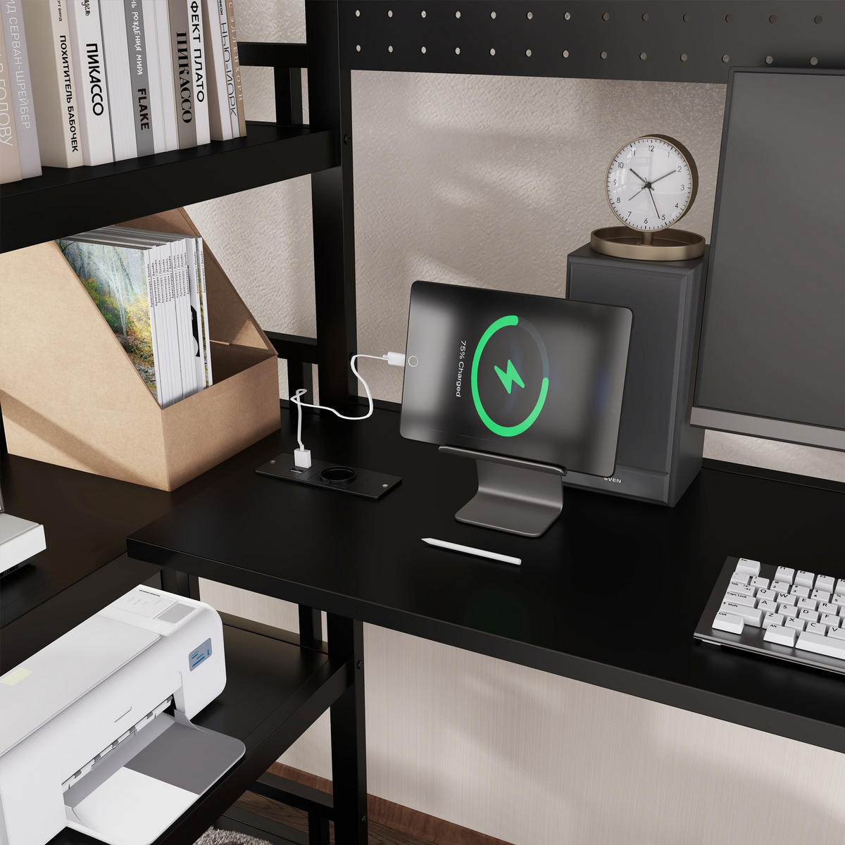 HOCHBETT Eisen Spanplatte 140/200 cm Schwarz - Schwarz, Holz/Metall - Raumix