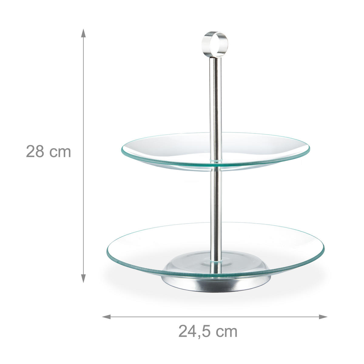 ETAGERE - Multicolor, Glas/Metall (24.5/28cm) - Relaxdays