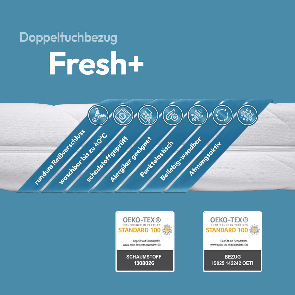 7-ZONEN-KALTSCHAUMMATRATZE 90x200 cm, H3/H5 orthopädisch & druckentlastend – 24 cm hoch, atmungsaktiv - Weiß, Textil (90/200cm) - Lunea