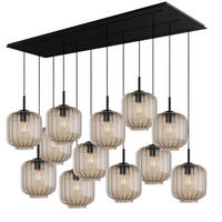 HÄNGELEUCHTE Velo 12-flammig Klar Ø 20cm - Klar/Schwarz, Glas (20/20/20cm) - s.luce