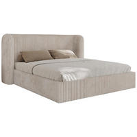 POLSTERBETT EMORA CLASSIC 140/200 - Beige Cord - Pocket-Matratze - Beige, Textil (140/200cm) - MKS