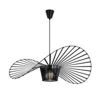 HÄNGELEUCHTE Strohhut 60/60/150 cm - Schwarz, Metall (60/60/150cm) - Nettlife