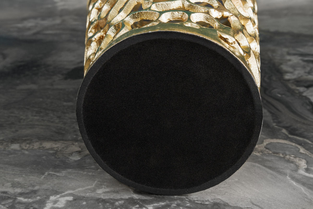 BODENVASE ABSTRACT LEAF Metall Gold 64 cm - Goldfarben, Metall (64cm) - riess-ambiente