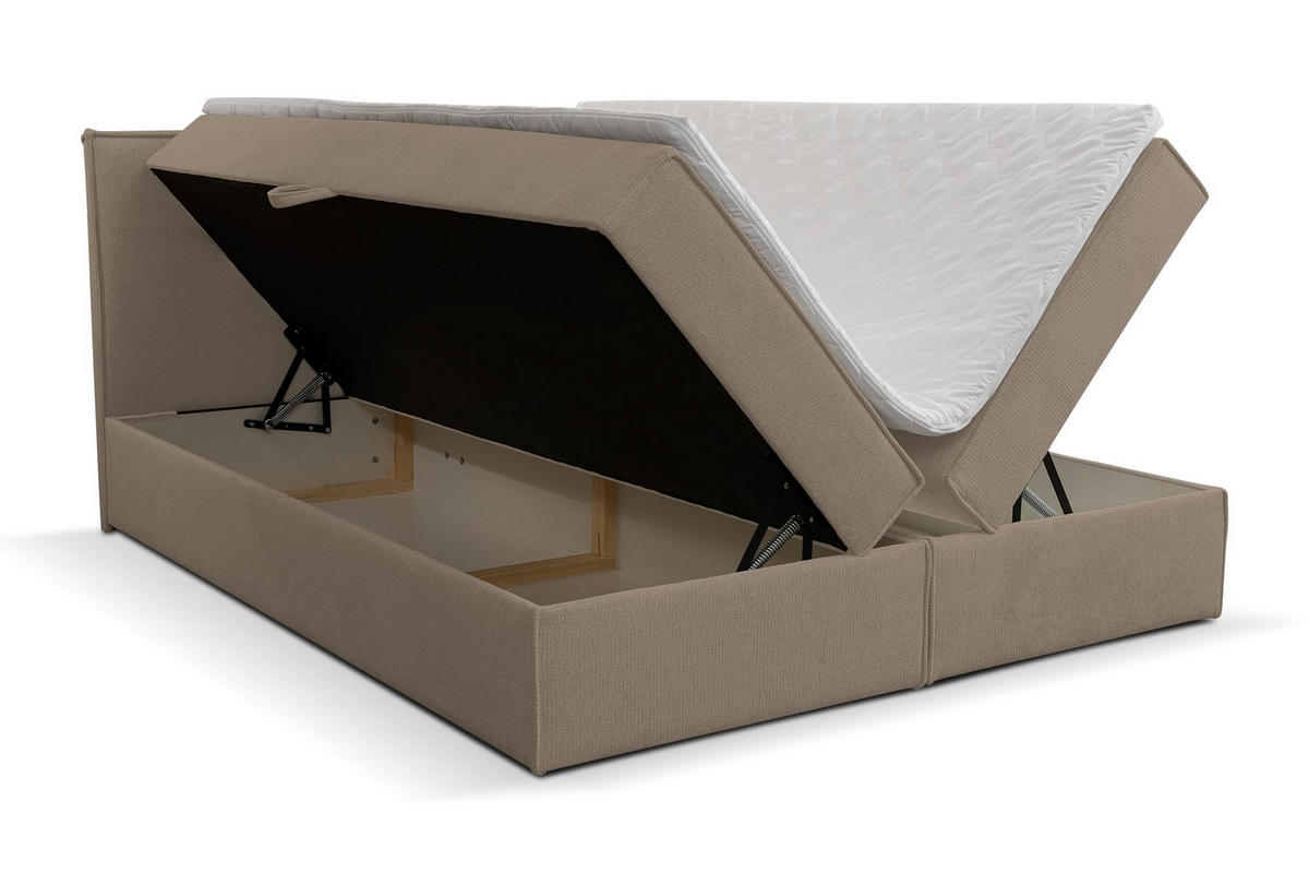 BOXBETT CALIDO mit zwei Bettkästen H2/H3 Matratze und Topper 180 x 200 cm - Braun, Holzwerkstoff (180/200cm) - VENASI MÖBEL