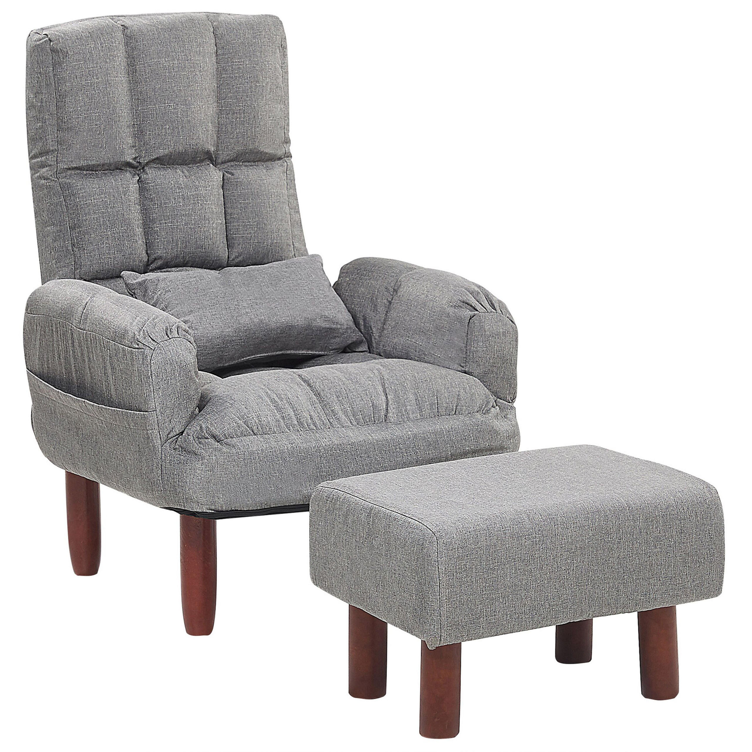 SESSEL Polsterbezug Grau Oland - Grau, Holz/Textil (65/92/65cm) - Beliani