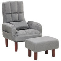 SESSEL Polsterbezug Grau Oland - Grau, Holz/Textil (65/92/65cm) - Beliani