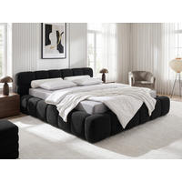 POLSTERBETT Miley Schwarz 200/200 cm Samt mit Bettkasten - Schwarz, Holz/Textil (200/200cm) - wonello