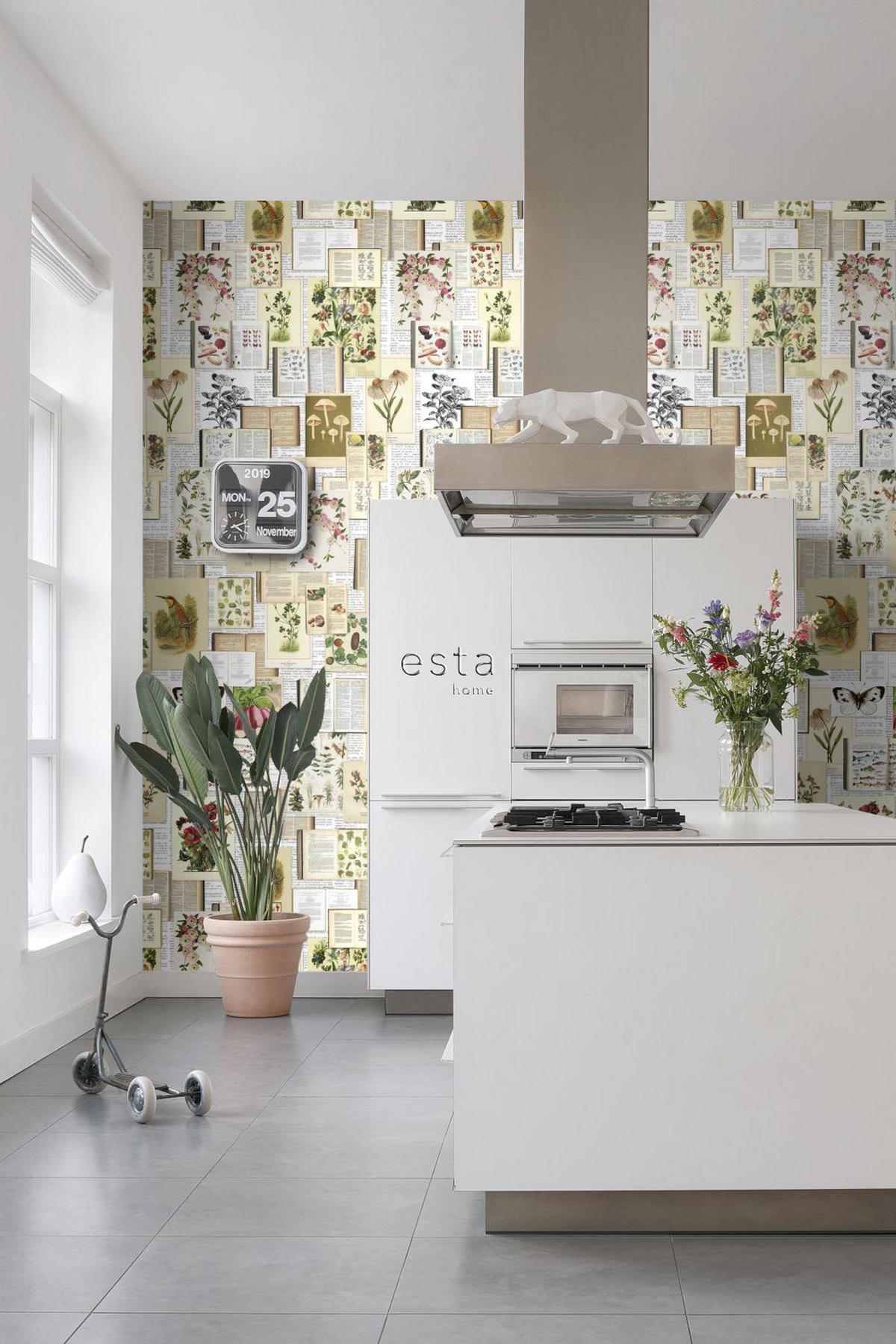 FOTOTAPETE botanische Motive 100 x 279 cm - Beige, Papier (100/279cm) - ESTAhome
