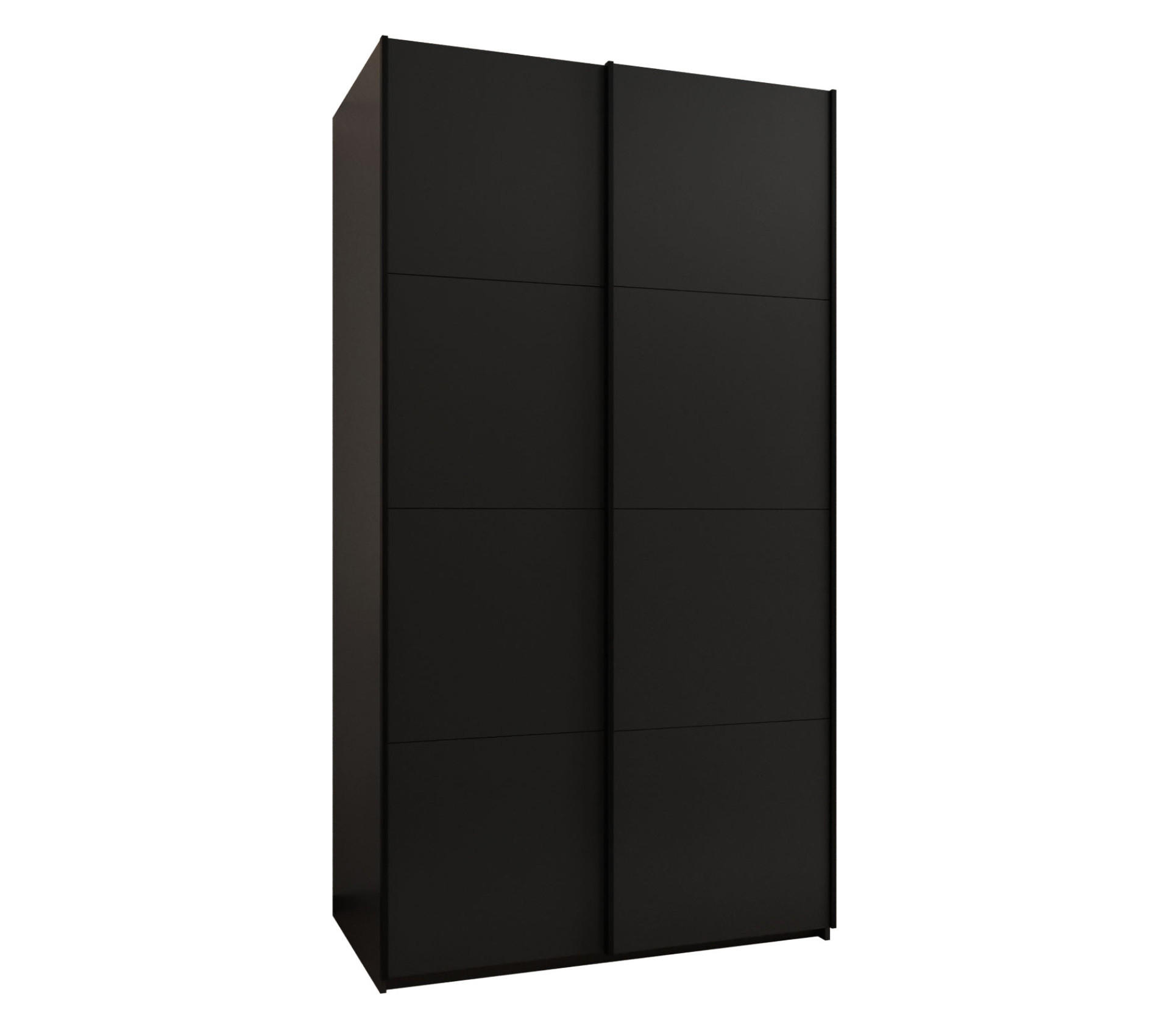 SCHWEBETÜRENSCHRANK 245,5/140/64 2-türig - Schwarz, Holz/Metall (140/245/64cm) - Abiks Möbel