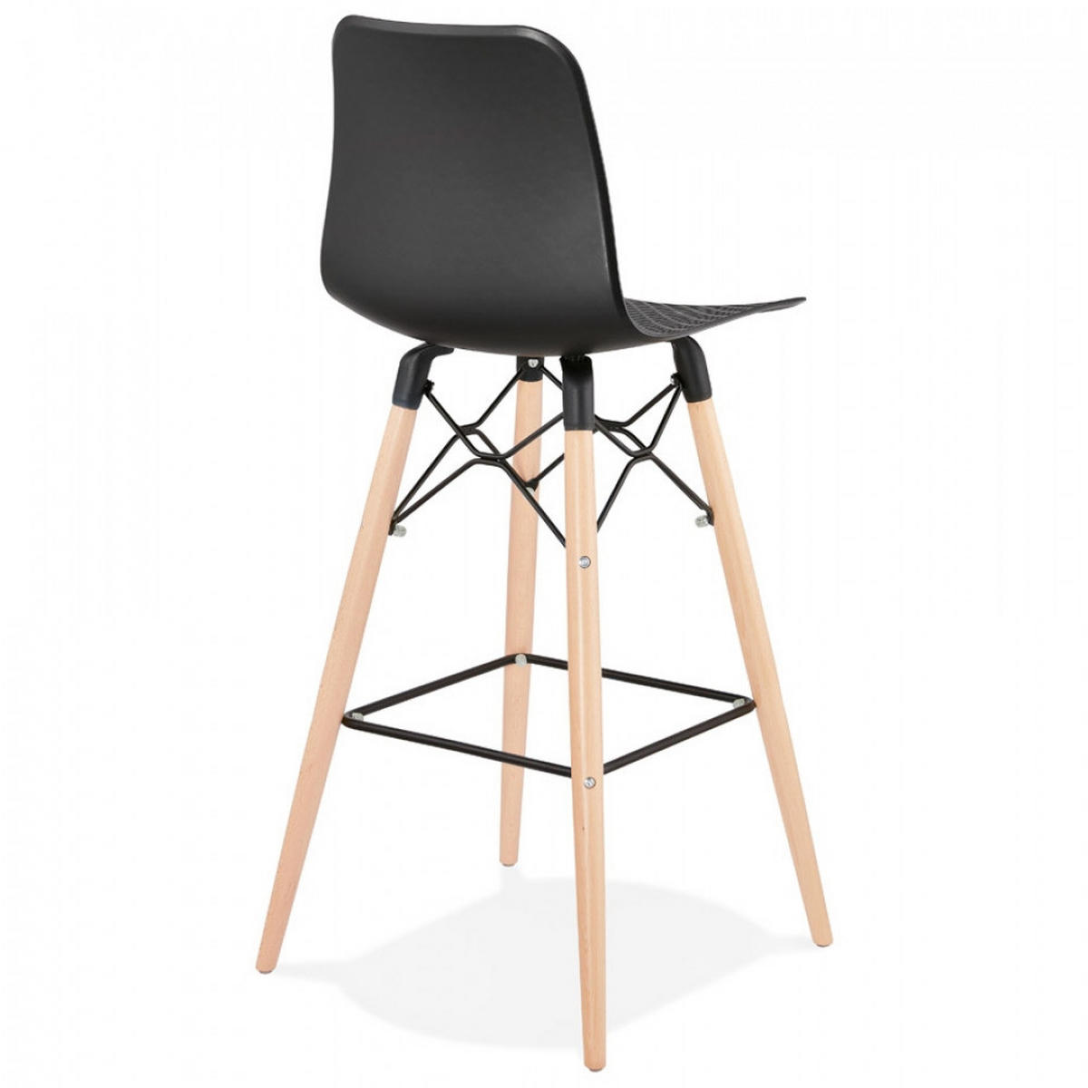 BARHOCKER Schwarz 46x112x46cm - Beige/Schwarz, Holz/Kunststoff (46/112/46cm) - AlterEgo