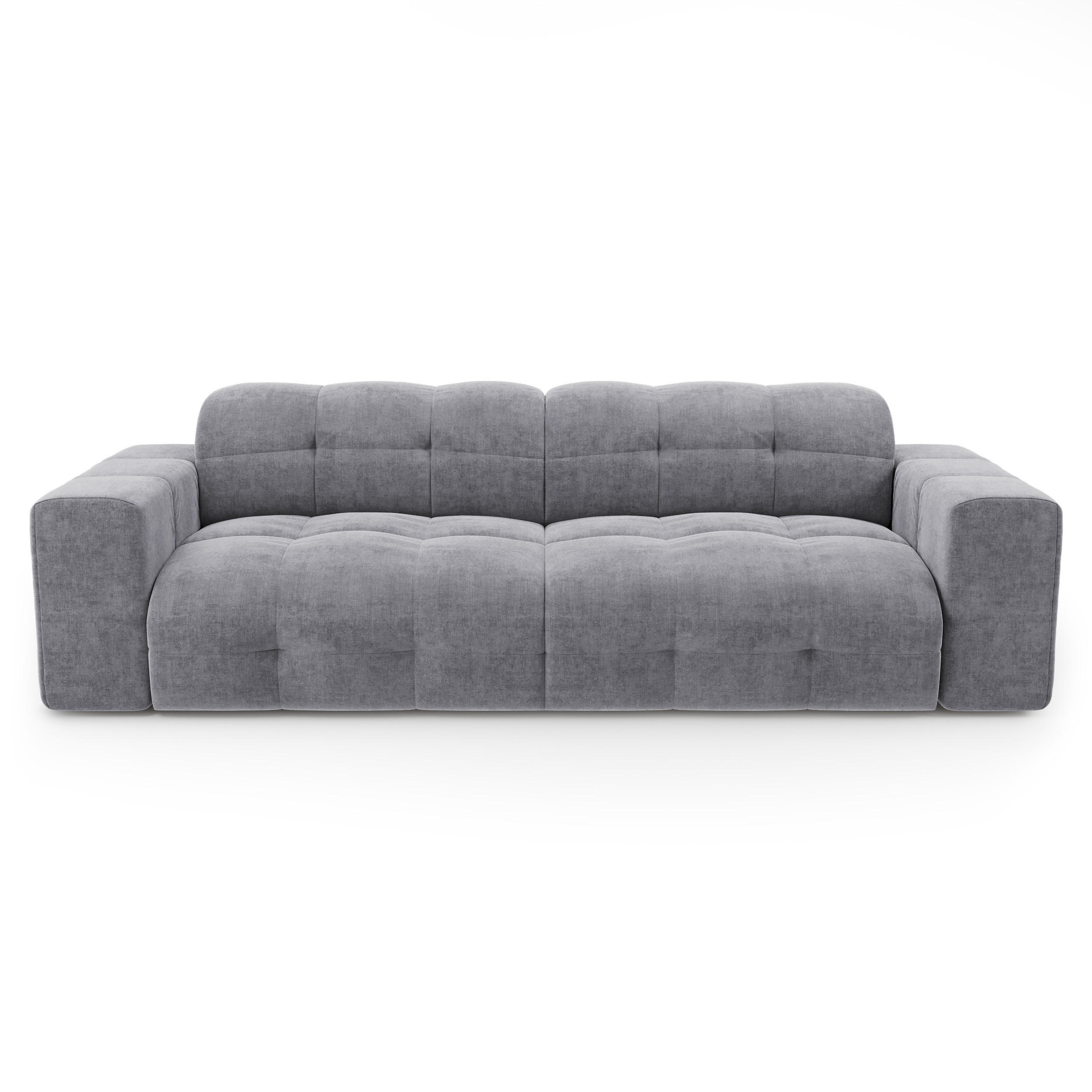 SOFA 4-SITZER Samt Betongrau 230cm - Grau, Textil (230/45/32cm) - Sia Home