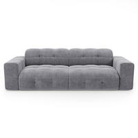 SCHLAFSOFA GERADE Samt Betongrau 230cm - Grau, Textil (230/45/32cm) - Sia Home