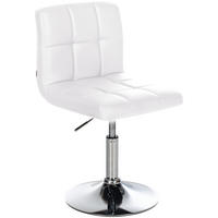 DREHSTUHL Lederlook weiß - Chromfarben/Weiß, Textil/Metall (44/74/49cm) - CLP