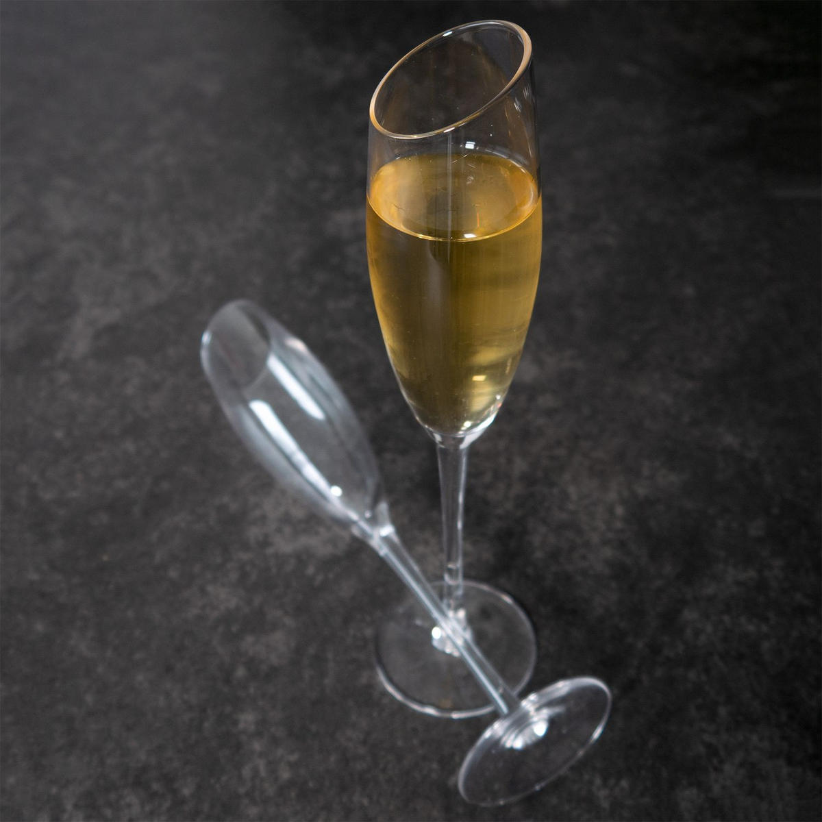 CHAMPAGNER/SEKT Glas mit moderner Kante 150 ml (4er-Set) - Transparent, Glas (0.15L) - Intirilife