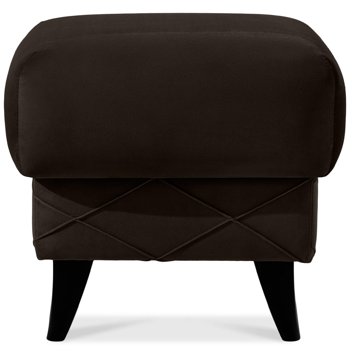 HOCKER GUSTAVO III Fußstütze, Velours, Braun - Braun, Holz/Holzwerkstoff (53/49/53cm) - KONSIMO®