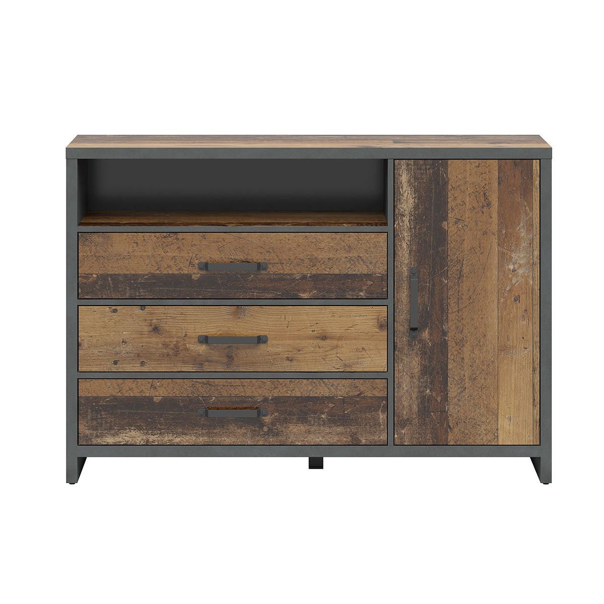 SIDEBOARD Paul Holz und Grau - Grau, Holzwerkstoff (131/91/40cm) - Petits-meubles
